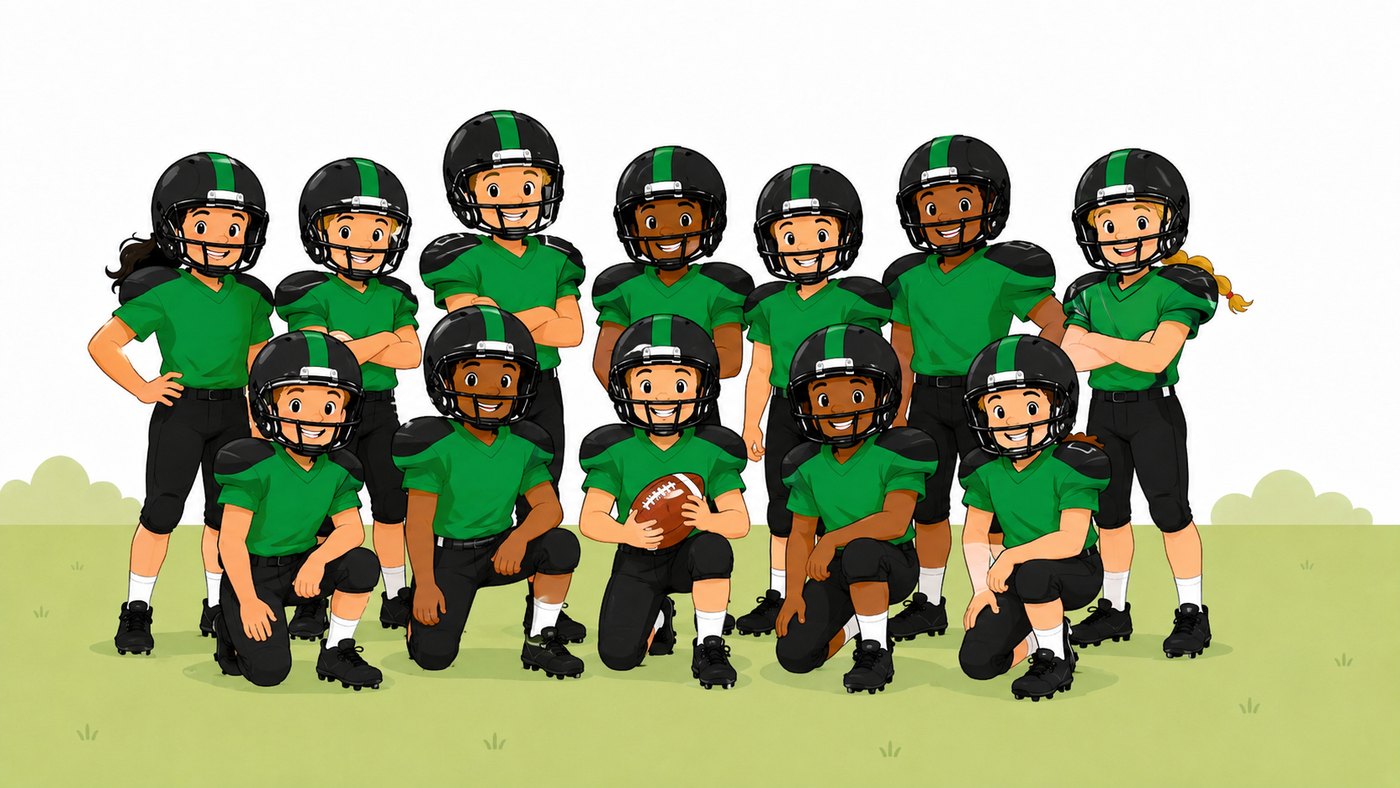 Equipo de Football Americano con casco y protecciones completas